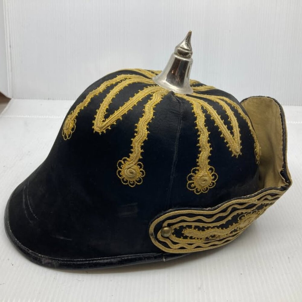 Vtg antique pickelhaube ceremonial helmet OOD FELLOWS IOOF cap hat military army